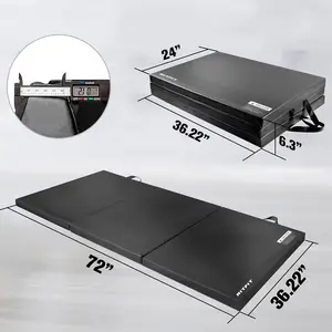 RitFit Upgraded Folding Exercise Mat, 2 Inch Thick Gymnastics Mat 3’x6’,4’x8’,4x10’,2'x8' with Carrying Handles for Yoga, MMA, Stretching, Core Workouts and Home Gym Protective Flooring