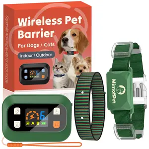 Easy-Setup Wireless Dog Fence & Pet Barrier, Waterproof Boundary System with 2 Collars for Yard, Patio & Home