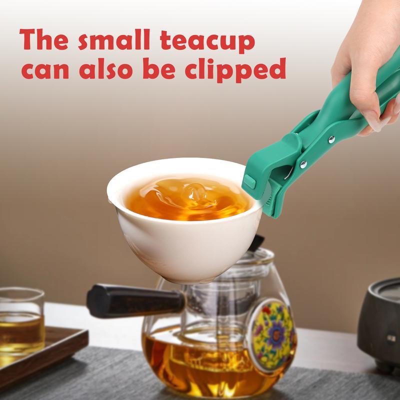 2 Counts Hot Plate Gripper, One Red One Green, Anti-Slip Grip, Easy One-Handed Operation