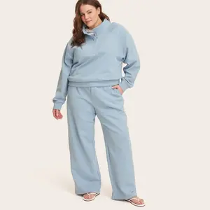 Women's High-Rise Boxer Sweatpants - Parke Light Blue 1X