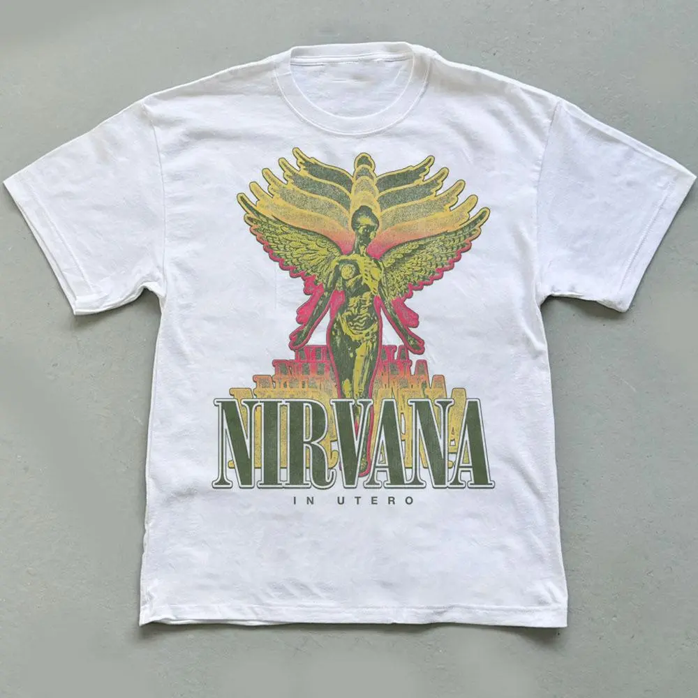 Nirvana Vintage Music T-Shirt, Iconic Rock Graphic Tee, Heavy Cotton Apparel