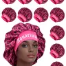 Multi-Purpose Women's Sleep Cap with Zodiac Letter Print, Waterproof Elastic Hair Cap, Available in Multiple Colors for Daily Use & Showers, Bonnets for Sleeping
