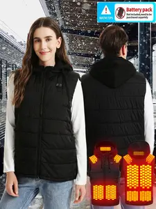 Norwell Heated Vest for Men Women, No Battery Pack, Lightweight Heated Vest for Front and back dual control Winter Outdoor Hunting Skiing BLACK