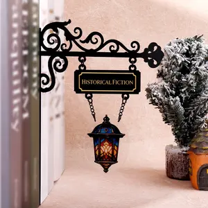 Metal Bookshelf Divider, Historical Fiction Theme, Home Library Decor, Book Gift, Organizer Sign, Shelf Decoration, 2D Flat Design