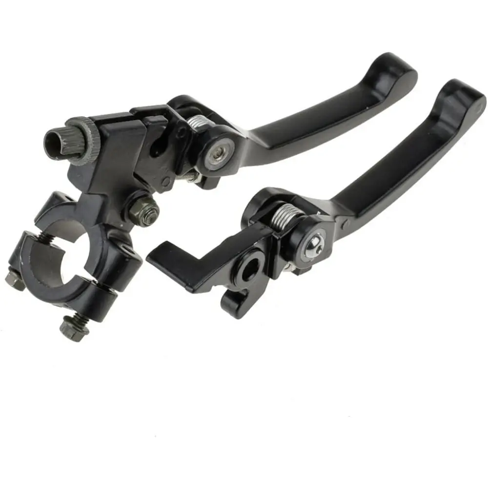 Black Chrome Aluminum Clutch Brake Lever - Adjustable Fit, Chrome Look, Easy Install for 22mm-7/8in Handlebar, 110cc-140cc Pit Dirt Bikes, TTR 125cc, SSR, Apollo 125 Motorcycle Parts with Enhanced Clutch Control for Dirt Riding