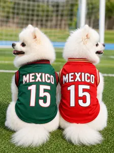 Pet Sports Jersey Shirt for Dogs and Cats, Lightweight Breathable Sleeveless Mesh Puppy Vest, Cute Soccer Style Pet Outfit for Small Medium Pets, Parties, Photos, Walks and Game Day