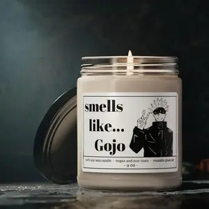 [BROWN JAR] Anime Lover Gift, Funny Gojo, Jujutsu Anime,  Gift For Her, Scented Soy Candle