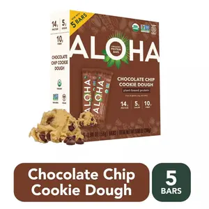 Chocolate Chip Cookie Dough Plant-Based Protein Bars - 14g Protein - 9.88oz/5ct