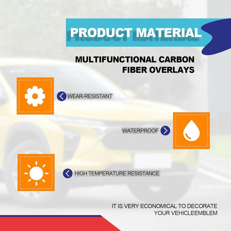 3PCS DIY Carbon Fiber Decals Emblem Kit, with Spatula and Cutter, Compatible with Chevy, Size 11.8" x 3.93" Carbon Fiber Pink