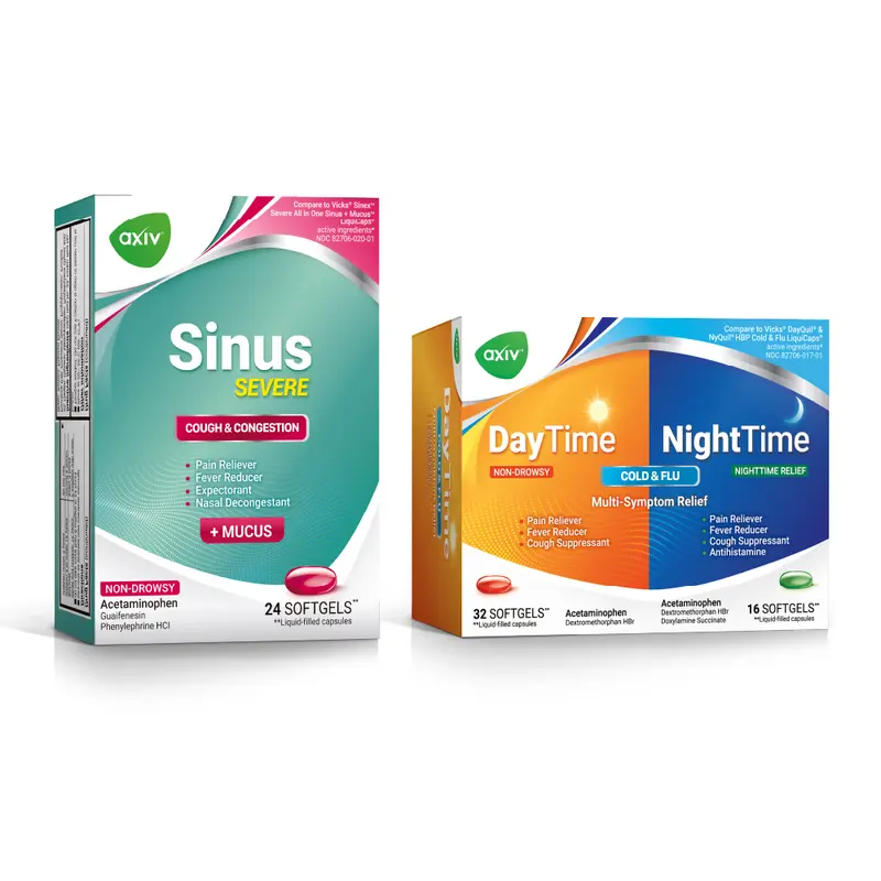 AXIV PACK: SINUS SEVERE 24 (1 BOX) + DAY & NIGHTIME 48 (1 BOX) Healthcare Vitamin