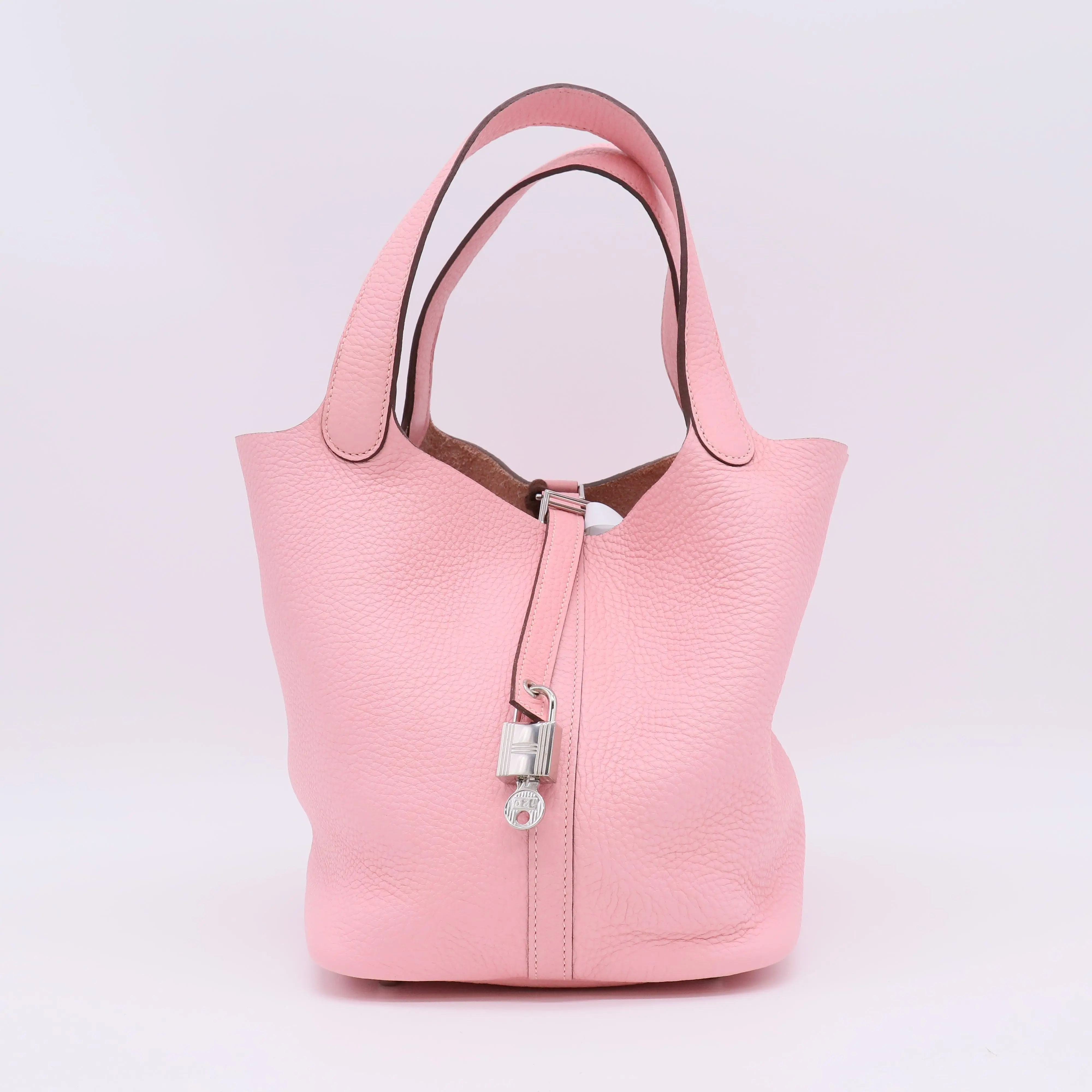 Pre-owned HERMÈS Leather Top Handle Bag Picotin Lock Bag Clemence MM Twins B23227
