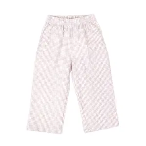 Tan Gingham Pants - Classic Elastic Waist Pants for Boys