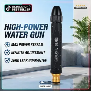 【Summervibes】Household high-pressure car wash gun, equipped with a booster nozzle and three sets of metal quick water
