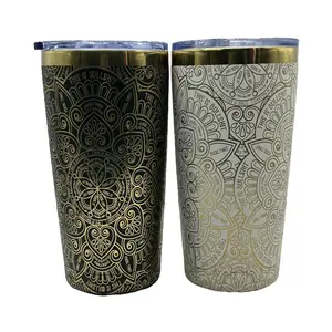 Swear Cup - 20oz Custom Gold Chrome Tumbler with hidden swear words wrap Mug Portable Reusable - Hot or Cold Bottle Drinkware Bottle Drinkware