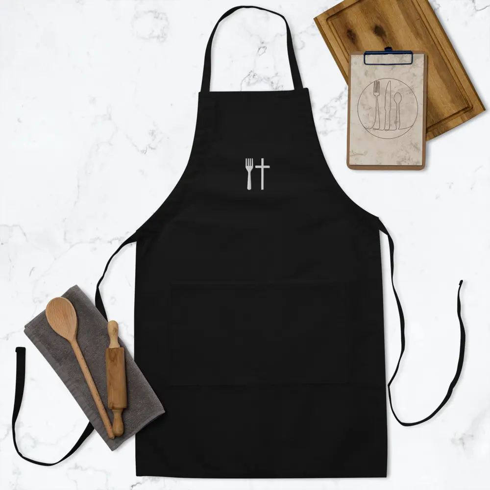 Fork and Faith Embroidered Apron