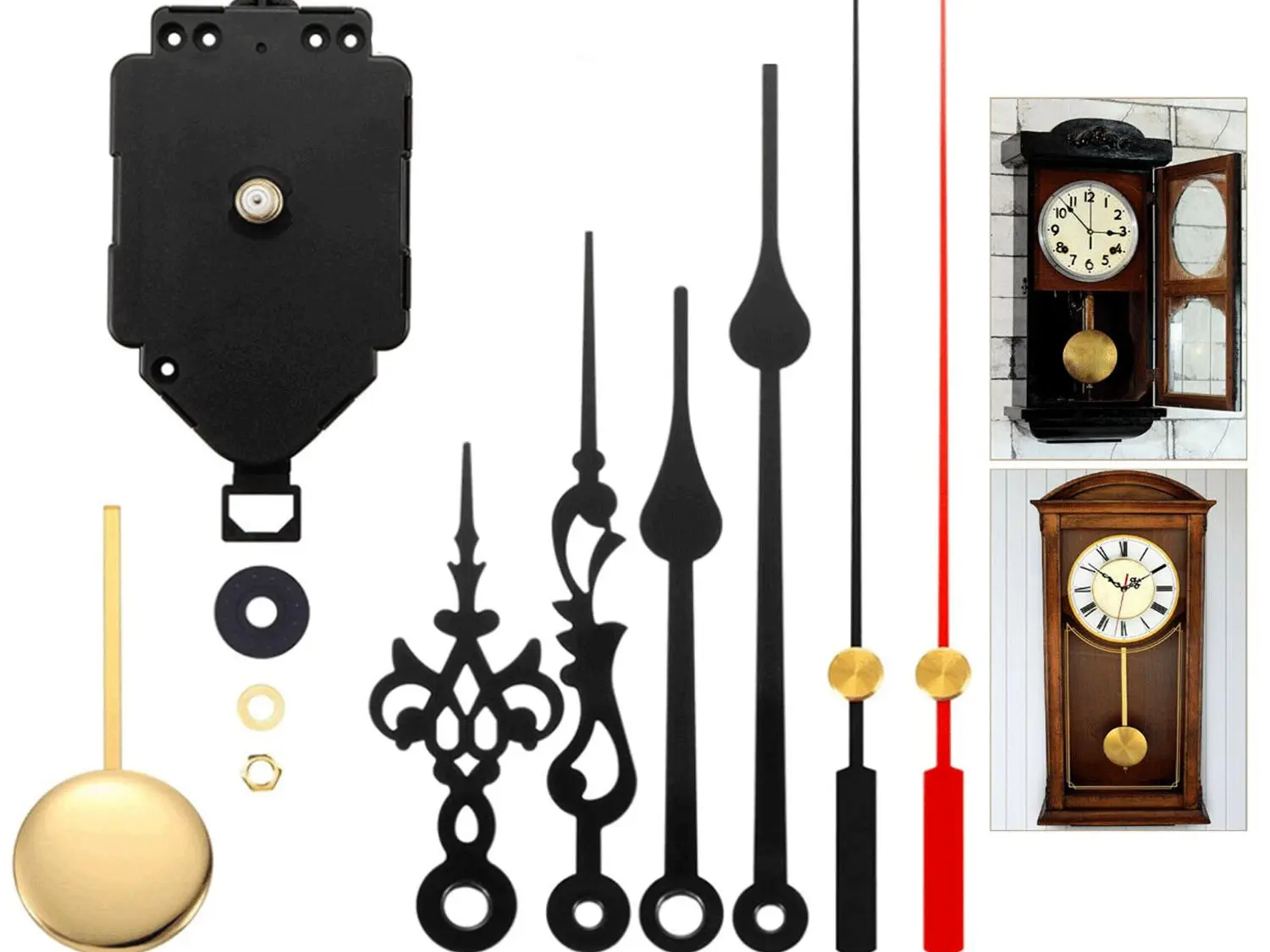 DIY Quartz Wall Clock Pendulum Swing Movement Mechanism Kit Chime Repair Parts