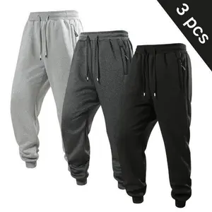 Men’s Drawstring Cuffed Sweatpants in Gray, Dark Gray, Black – Comfortable, Casual, Versatile with Elastane for Flexibility