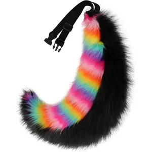 TRAIL RECKONING BY-F Faux Fur Animal Fox Wolf Tail Fursuit Furry Handmade Fluffy Plush Cosplay Costume Accessories Halloween Party