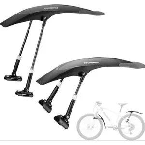 ROCKBROS Bike Mudguard Set Front Rear Flexible Bicycle Fender Adjustable PP Material with PET Rubber for 26-29inch Wheel Bikes Includes Accessories