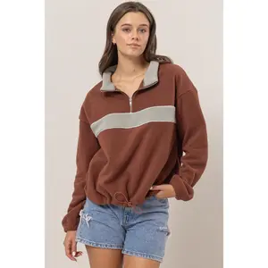HYFVE Fleece Color Block Half Zip Sweatshirt
