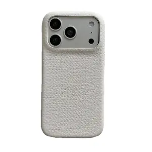 Simple solid color denim pattern case for iPhone 14/13, for iPhone 17/16/15 PRO MAX, anti-drop phone cover