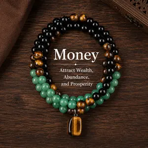 1Pcs Money Attraction Necklace With Green Aventurine & Tiger Eye Pendant Healing Crystal Stone ,Anniversary, Vacation &Theme Parties Jewelry Charms Abundance Crystal bracelet,Long Chain,Sweater chain,Ideal Gift Jewelry for Men and Women