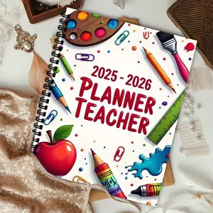 Teacher Planner Notebook, Bright Colorful Design, Ideal for Lesson Planning & Class Management, Essential Teacher Daily Use