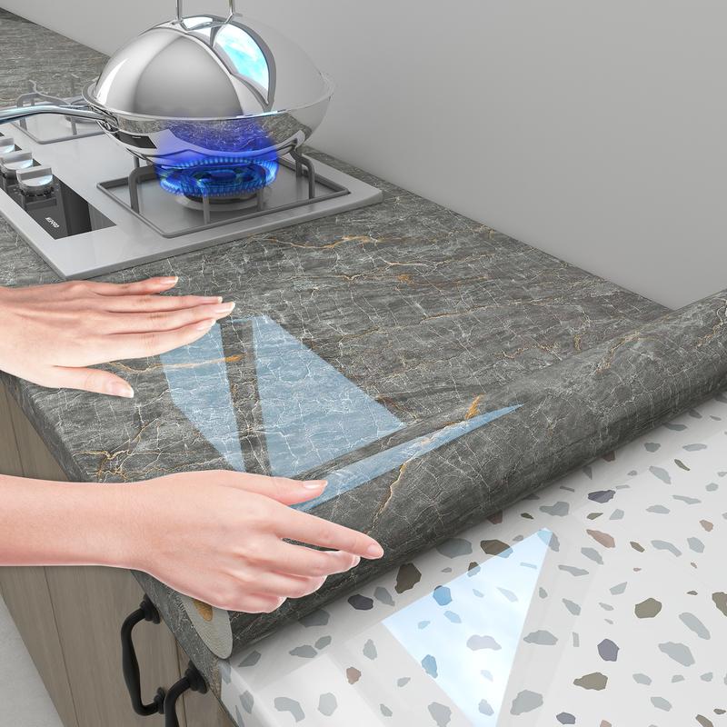 Marble Pattern Self-adhesive Sticker, 1pc Waterproof Decorative Paper for Countertop Furniture Table, Decorative Wallpaper for Living Room Kitchen Bathroom Home Interior Decor, Interior, Design, Modern, Room Decor pegatinas decorativas