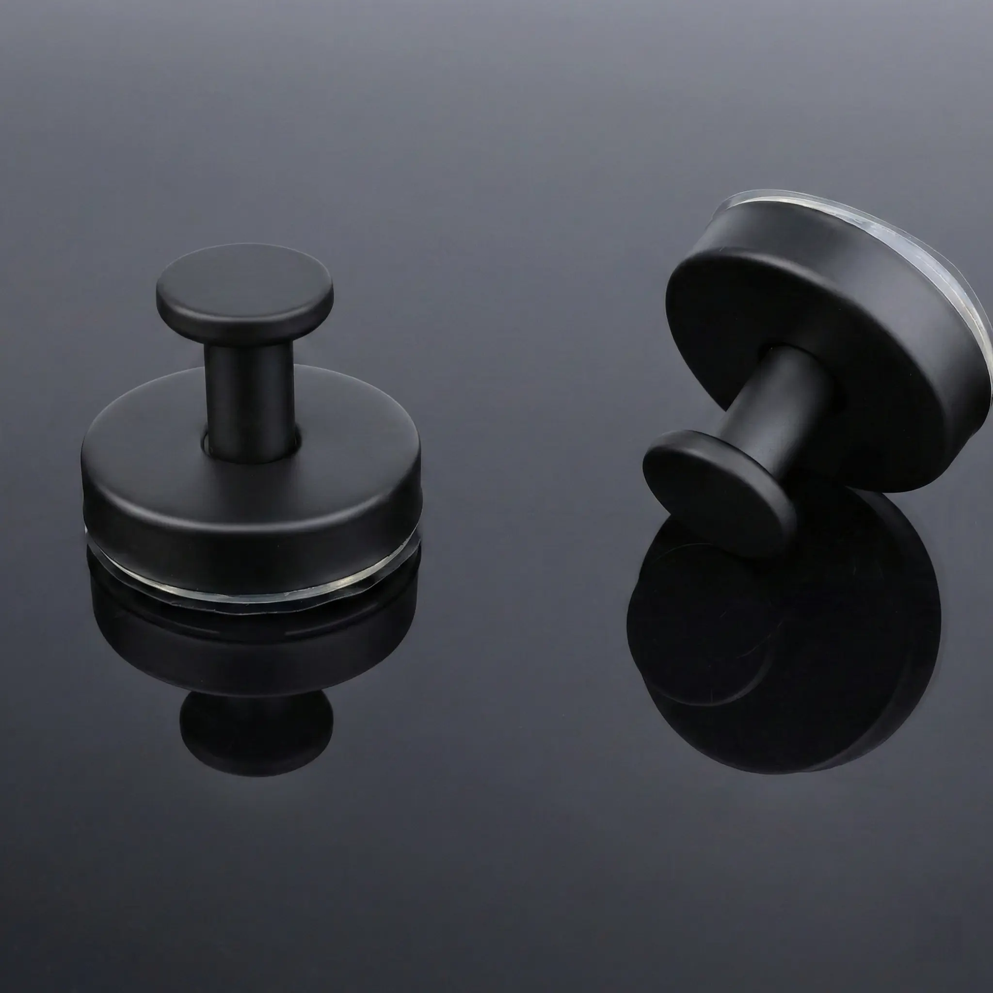 Matte Black Stainless Steel Strong Suction Cup Towel Hooks for Bathroom Wall, 2-Pack Damage-Free Install Shower Suction Hooks with No Drilling Waterproof Vacuum Design