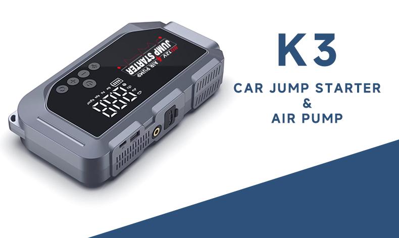 12V Portable Car Jump Starter 2000A Peak Emergency Battery Booster, Multifunction Power Bank with LED Light & Safe Protection, Universal Vehicle Jump Box for Roadside Assistance, Outdoor Camping and Daily Emergencies