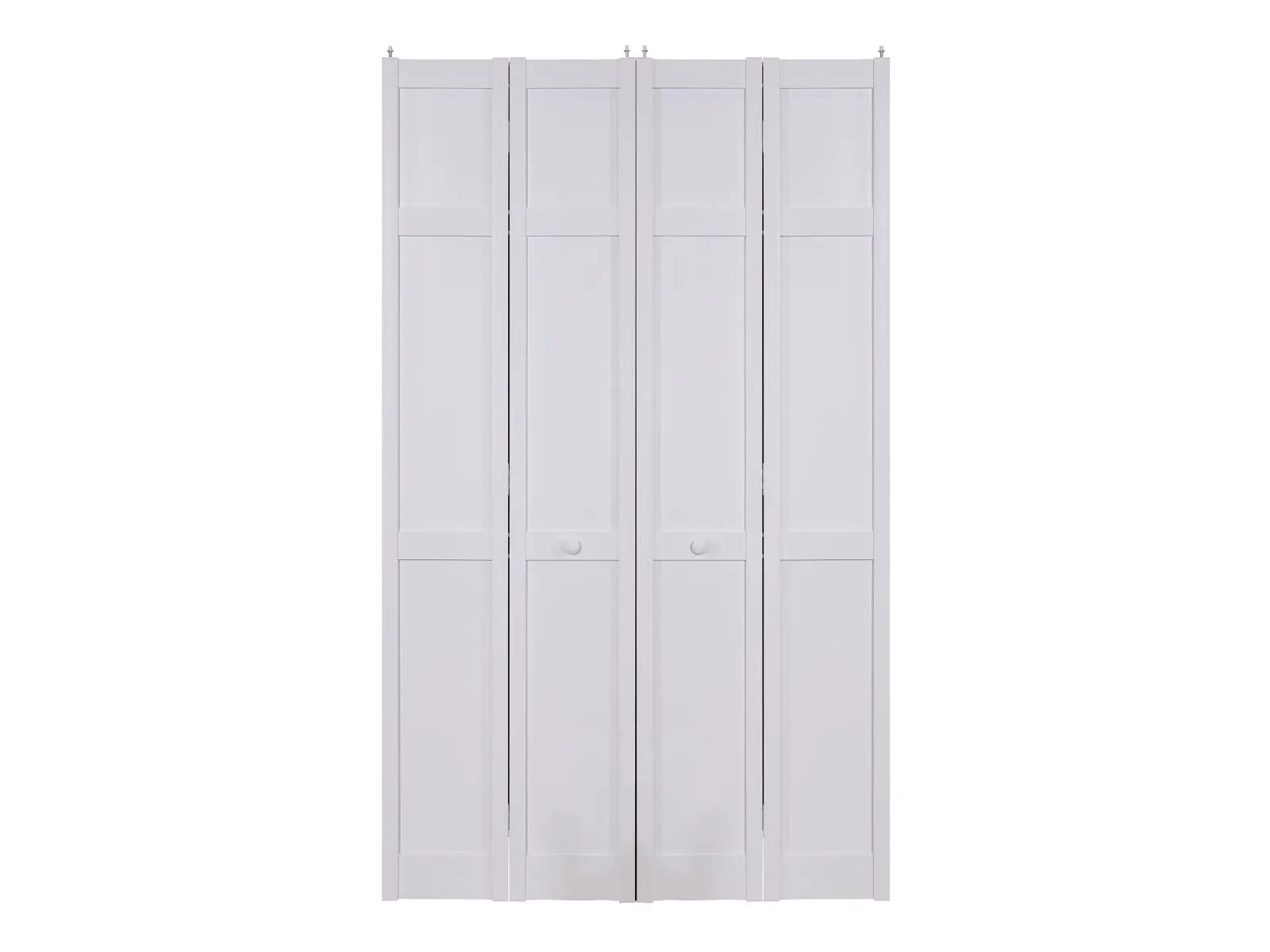 Pinecroft SEASHK48 Seabrooke Double Vinyl Shaker Style Bifold Folding Door - 48in x 80in White, 46 lb Lightweight Easy-Install Door with Top Track, Room Divider for Laundry, Closets, Double Door