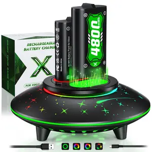 Galaxy 2×4800mWh Rechargeable Battery Pack for Xbox Controllers - High-Capacity, Long-Lasting, Fast Charging, Rechargeable Batteries with 6-LED Mode Charging Dock, Compatible with Xbox One, One Elite, One S/X and Series S/X, Console, Smartphone