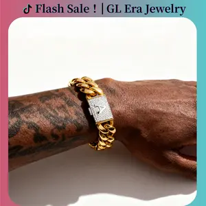 Gold Cuban Link Bracelet for Men with Silver A–Z Initial Clasp, 14mm Stainless Steel Hip Hop Letter Bracelet, Gothic Punk Streetwear Jewelry, Personalized Bold Gift for Him