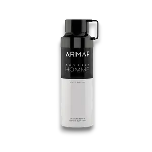 Armaf | Odyssey Homme | Perfume Body Spray | Unisex Fragrance | 200 ML - 6.8 oz | Vanilla - Amber & Leather Notes