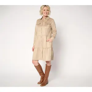 QVC Belle Boho by Kim Gravel PerSuede Me Wanderlust Tiered Casual Women's Dress