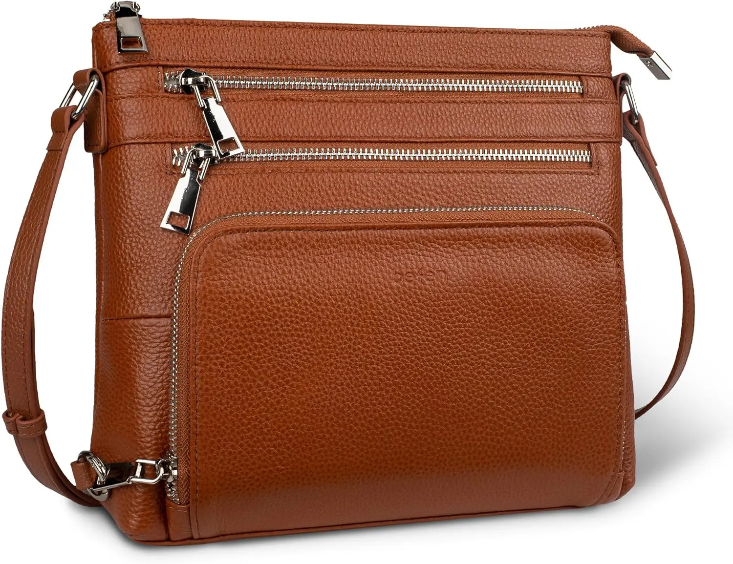 Women's befen Genuine Leather Crossbody Bags, Anti-Theft Shoulder Purse with Built-in RFID Wallet for Travel, Crossbody Bags For Women