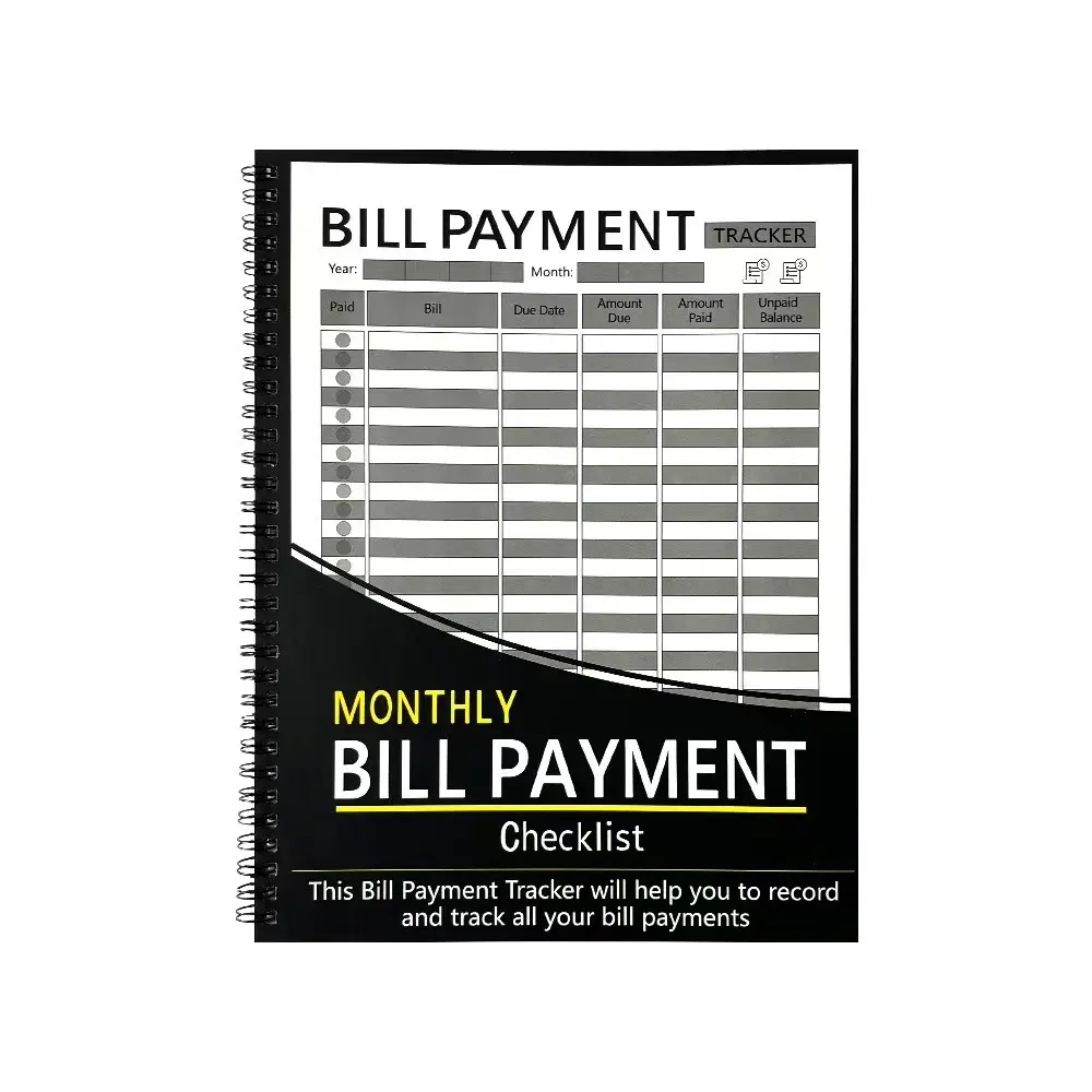 Efficient Finance Organizer Notebook Monthly Bill Payment Tracker 8.5x11 Inch 108 Pages Premium Paper Money Management Checklist for Personal & Professional Use, Spiral Bound Monthly Budget Planner