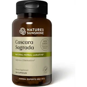 Nature's Sunshine Cascara Sagrada Capsules - Promotes Intestinal Support for a Healthy Colon - 100 Capsules (50 Servings)