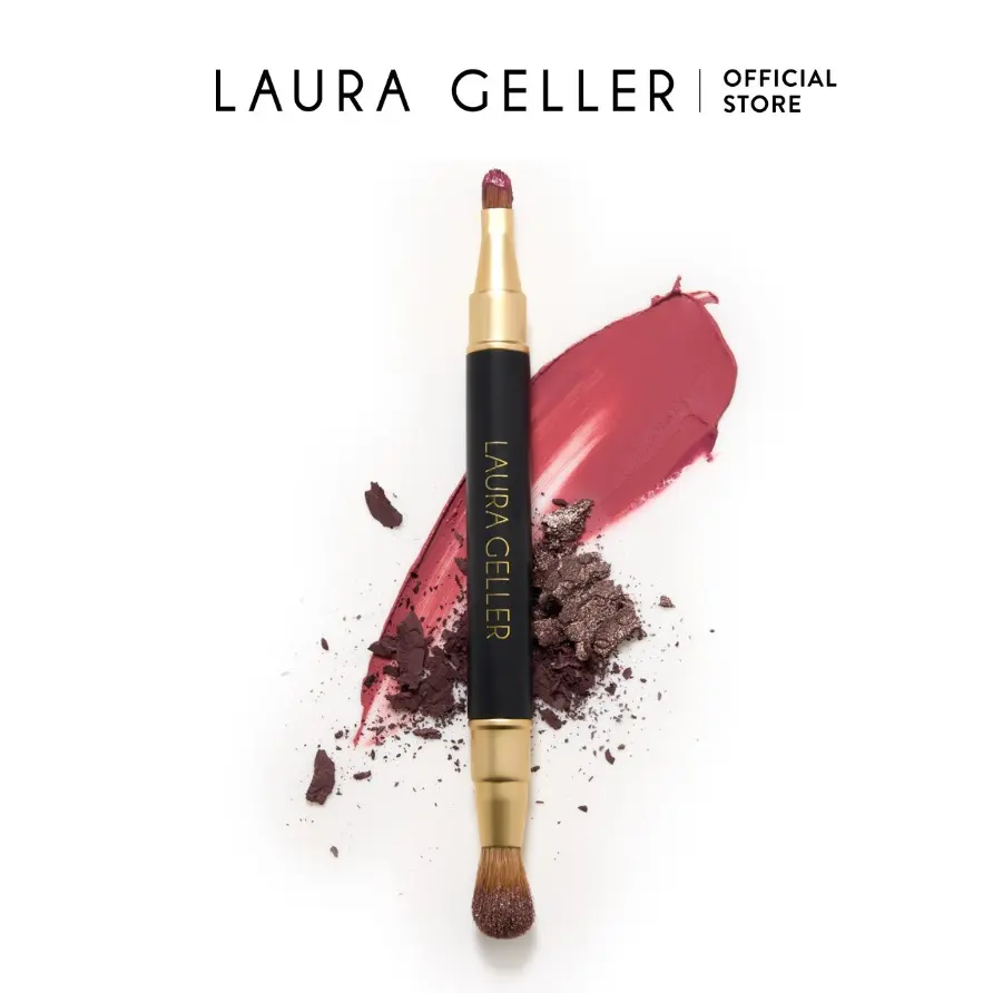 Laura Geller Dual-Ended Retractable Lip + Eyeshadow Brush - 2-in-1 Makeup Tool for Precision Application & Travel-Friendly Design Laura Geller Dual-Ended Retractable Lip + Eyeshadow Brush - 2-in-1 Makeup Tool for Precision Application & Travel-Friendly Design