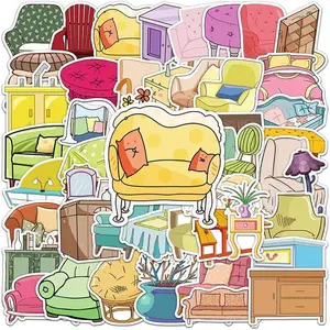 50Pcs Furniture Stickers Waterproof Vinyl Decals for Bike Water Bottles Laptop Bicycle Refrigerator Cup Luggage Computer Mobile Phone Skateboard