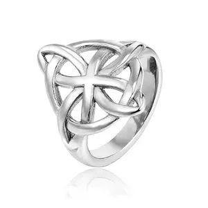 Witch Knot Braided Ring Stainless Steel Viking Celtic Cross Fashion Accessories