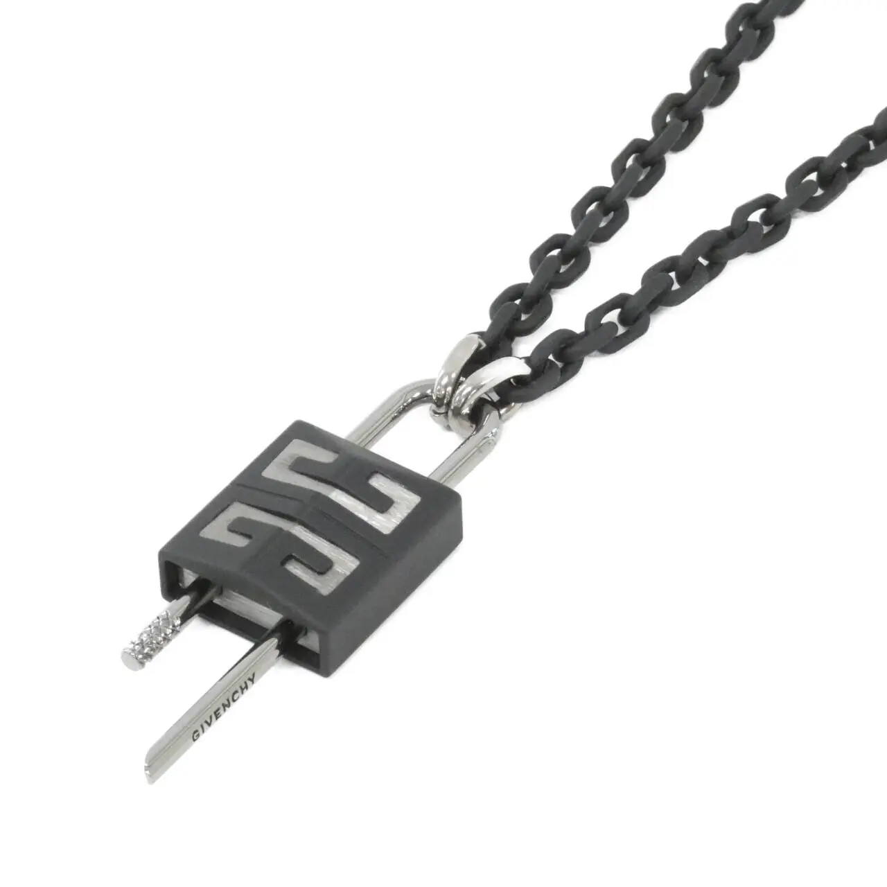Pre-owned GIVENCHY Gold-plated Small Leather Goods Lock Necklace