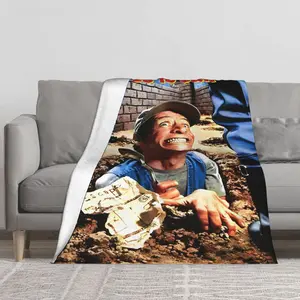 Ernest Goes to Jail style flannel blanket, soft polyester flannel, suitable for family, bed, sofa, travel, camping - all season sports fan gift, it's Black Friday, school season for family