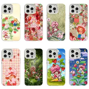 Strawberry Shortcake Phone Case | Cute Retro 80s Cartoon Strawberry Girl Art Cover For iPhone 11/12/13/14/15/16/17 Pro/Pro Max/Plus & Samsung S23/S24/S25/S26 Ultra, Protective Case For Nostalgic Fans, Birthday/Christmas Gift