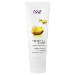 NOW Foods Solutions, Vitamin D-3 Cream, 4 fl oz (118 ml)