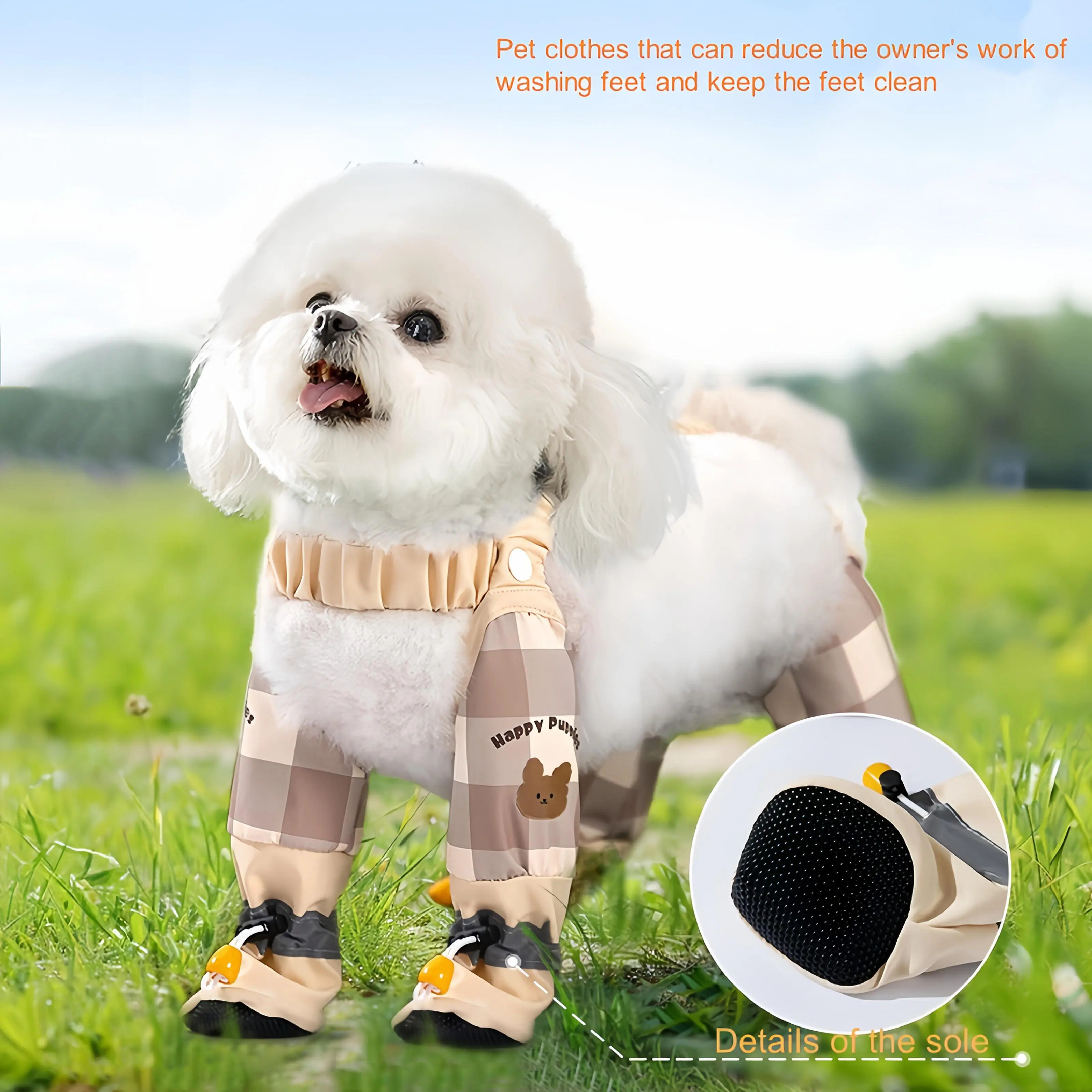 Dog 4-Legged Protective Leggings - Adjustable Pants Legs, Dustproof, Anti-Mud, Lightweight Polyester Fiber Pet Strolling Cover with Back Elastic Band, waterproof Dog Walking Protection Jumpsuit