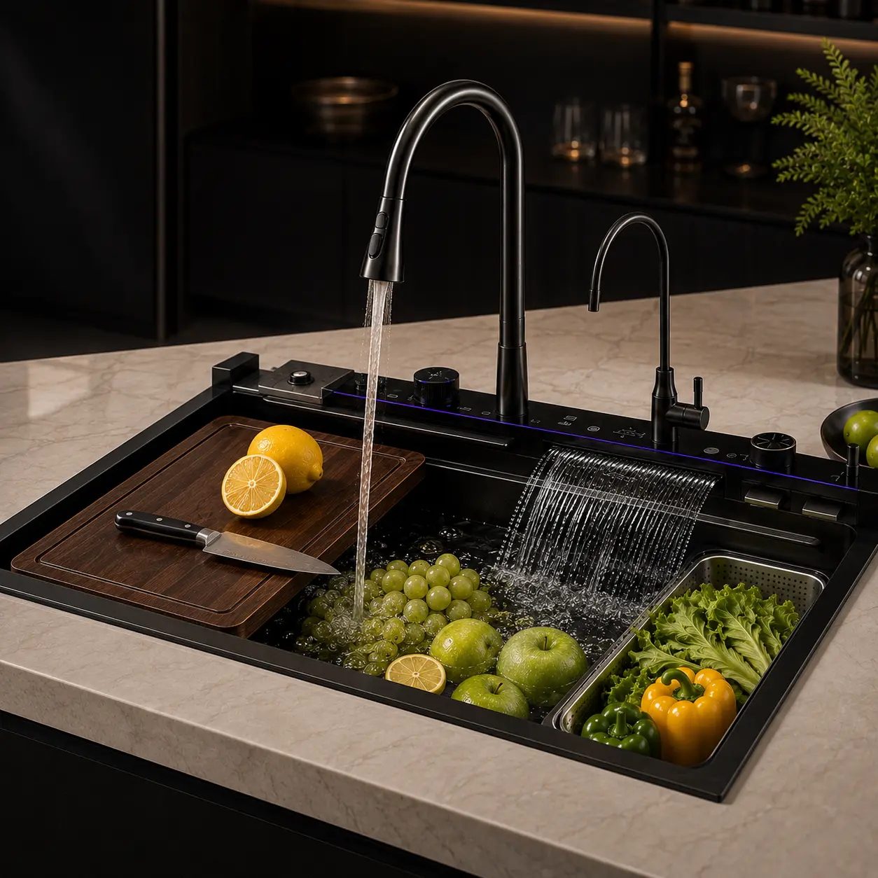 Upgrade Your Kitchen Smart Stainless‑Steel Workstation Sink With LED Digital Temperature Display, Multifunctional All‑in‑1 Kitchen Sink for Home Renovation