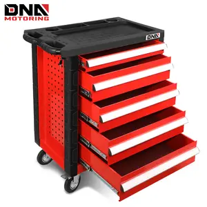 Large Capacity 4-5 Drawer Slide Tool Chest Rolling Tool Cart Locking Swivel Cabinet with Keys