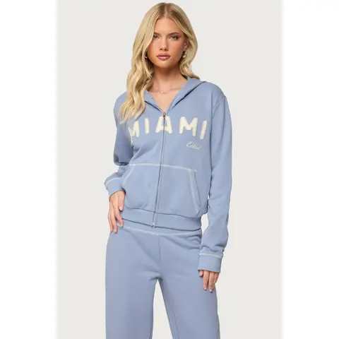 Miami Babe Zip Up Hoodie
