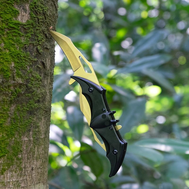 Bat Folding Knife For Camping Twin Blade Cool Gift For Boy Man Cosplayers